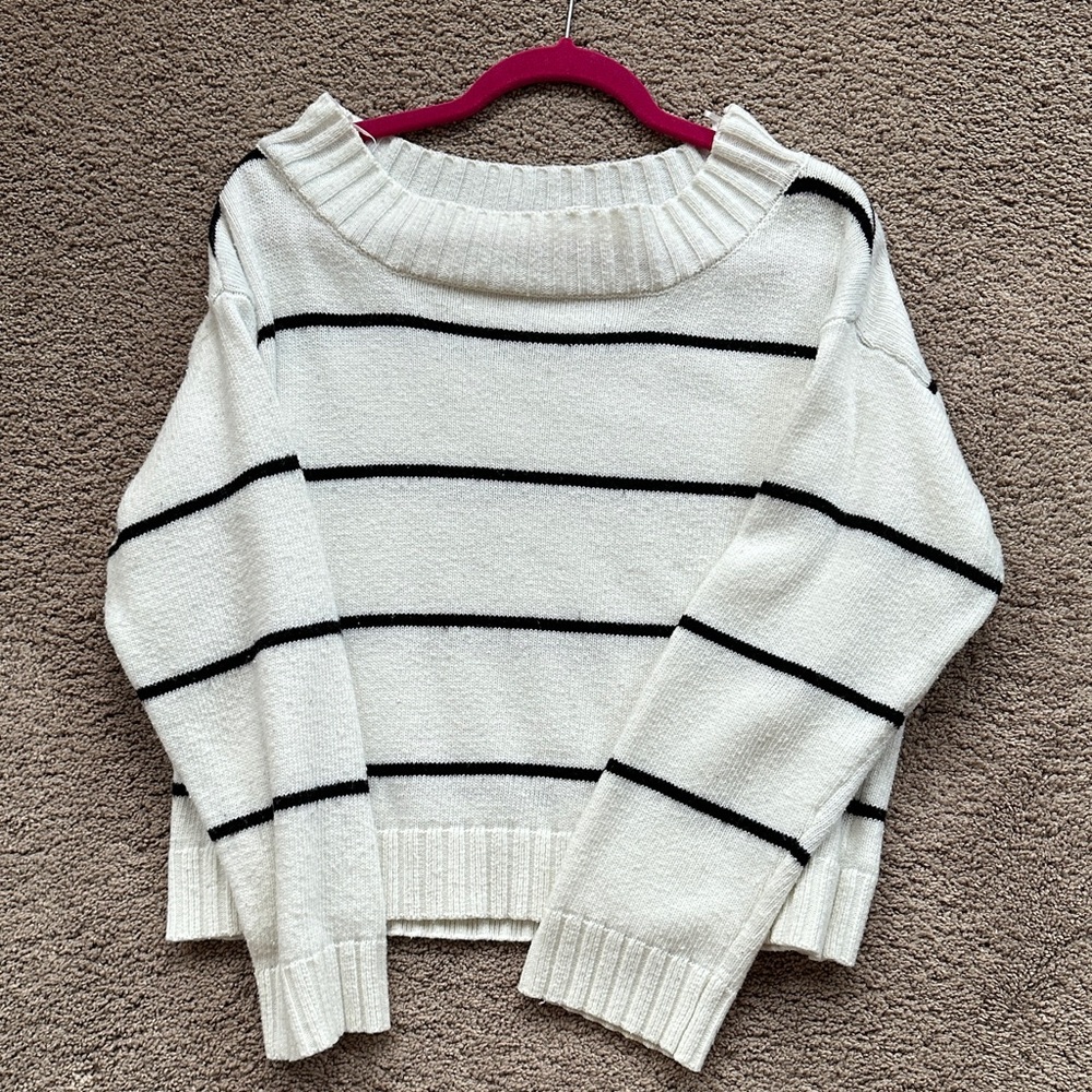 White striped sweater size medium